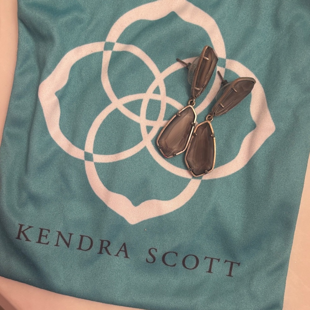 Kendra Scott gunmetal Drop Earrings gently used
